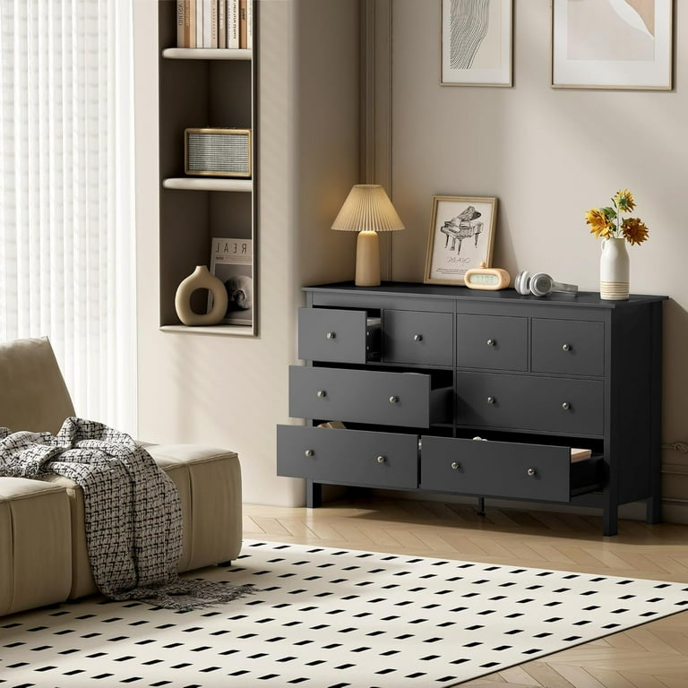 8 drawer black wood dresser Four Hands Belmont 8 Drawer Tall Dresser