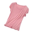 thumbnail image 4 of Sakmal Womens Pajama Tops Pullover Short Sleeve Plus Size Tshirt Crew Neck Red Tshirt for Women 4XL, 4 of 5
