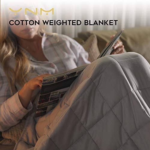 YnM Weighted Blanket Heavy 100 Oeko Tex Certified Cotton Material with Premium Glass Beads Light Grey 60 x80 22lbs Suit for One Person 210lb Use on Queen King Bed Walmart