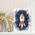 thumbnail image 2 of Qisvanset Framed Canvas Wall Art, 12x16 Inch Blue Gray Space Theme Kids Nursery Wall Print, 2 of 5