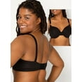 thumbnail image 4 of Fruit of the Loom Women's Smooth Cotton T-Shirt Bra-Ultra-Soft, Flexible, and Invisible Under Tees, Lilac Whisper/Purple Velvet/Black, 34C, 4 of 6