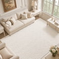 thumbnail image 6 of Findosom 6'x9' Area Rug for Living Room,Machine Washable Non-Slip Area Rug,Jacquard Ultra Soft Non Shed Cream Modern Wavy Carpet Indoor Rugs for Bedroom Dining Room Home Office Entryway Decor, 6 of 9