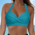 thumbnail image 2 of HCNTES Women's Knot Strapless Backless Swimwear Sleeveless Tube Bikini Top(L,a119-Navy), 2 of 9