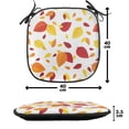 thumbnail image 4 of Leaf Chair Seating Cushion Set of 4, Colorful Fall Autumn Leaves on White Background Seasonal Design Modern Art, Seat Pads for Office with Anti-slip Backing, 16"x16", Red Orange Yellow, by Ambesonne, 4 of 7