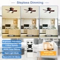 thumbnail image 5 of 25-Inch Low Profile Ceiling Fan with Light - Dimmable LED, 6-Speed and 3 CCT, Quiet DC Motor, Remote Control, 5 Walnut Blades for Indoor/Outdoor, 5 of 8