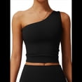 thumbnail image 1 of Camisetas Sin Mangas con un Solo Hombro para Mujer, Corte Entallado, Estilo Y2K Negro XL, 1 of 10