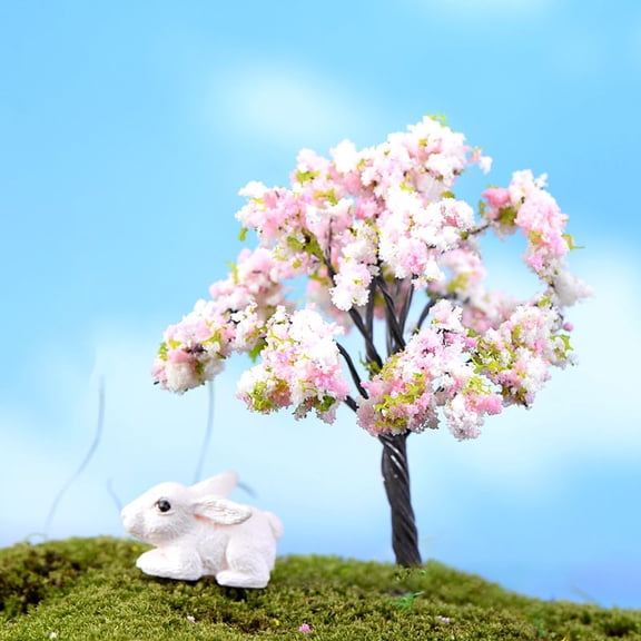 HmNPlay Miniature Fairy Garden Decor - 5-8cm Realistic Plastic & Metal Mini Plants Set for Terrarium, Home Desktop, Hotel Display, Decorative Figurines