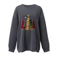 thumbnail image 3 of Gibobby Sudadera Navidad mujer Navidad Mujer Casual Manga Larga Impreso Sudadera Suelta Cuello Redondo Y 2 K Sudadera Blusa(Gris oscuro,XG), 3 of 4