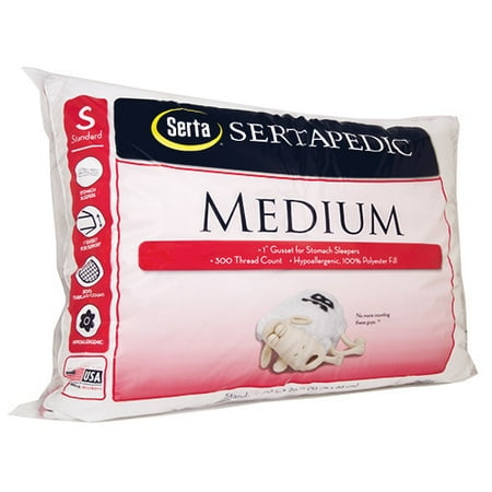 Serta Sertapedic Medium Density Pillow, 1 Each
