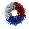 thumbnail image 3 of XMMSWDLA Independence Day Wreath Patriotic Wreath for Front Door American Flag Theme Handmade Flower Shaped Wreath Holiday Hanging Ornament for 4th of July Memorial Day Window Wall Decoration, 3 of 3