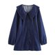 thumbnail image 2 of HH TRAF 2024 Vestidos de moda para mujer Vestido mini de otoño de una sola botonadura con cuello vuelto azul vaquero de manga larga para mujer, 2 of 5