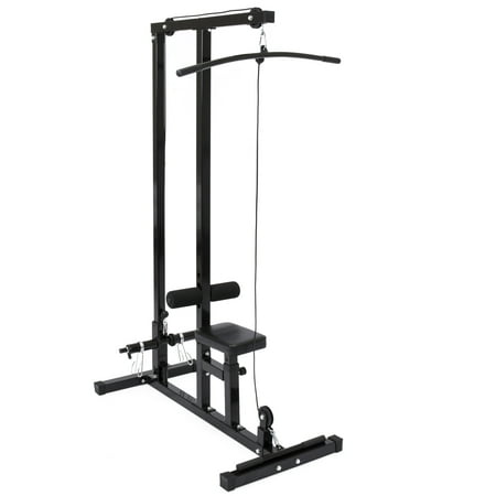 Best Choice Products 2-in-1 Low Row & Lat Pull Down Cable Exercise Machine with Rubber Hand Grips, Foam Knee Guards, Weight (Best Gym Machines For Butt)