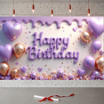 thumbnail image 2 of Decorative Design Banner Light Purple Balloon Cake Decoration Celebration Banner for Birthday Party Photo Shoot Event Decoration, 2 of 9