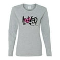 thumbnail image 2 of Wild Bobby Loved John 3:16 Inspirational/Christian Women Graphic Long Sleeve Tee, Heather Grey, XX-Large, 2 of 6