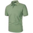 thumbnail image 3 of Jalioing Men's Golf Shirt Collared Short Sleeve Button Shirts Solid Color Classic Work Tops Summer Clothes, 3 of 7
