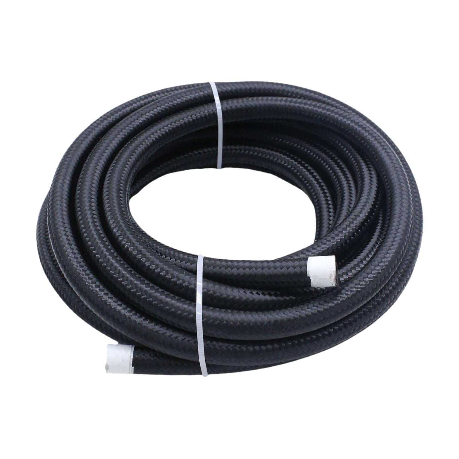 Wzmzjy 2ft 6AN 3/8" Cpe Gas Fuel Line Hose Nylon Stainless Steel Braided for Pump Gas,
