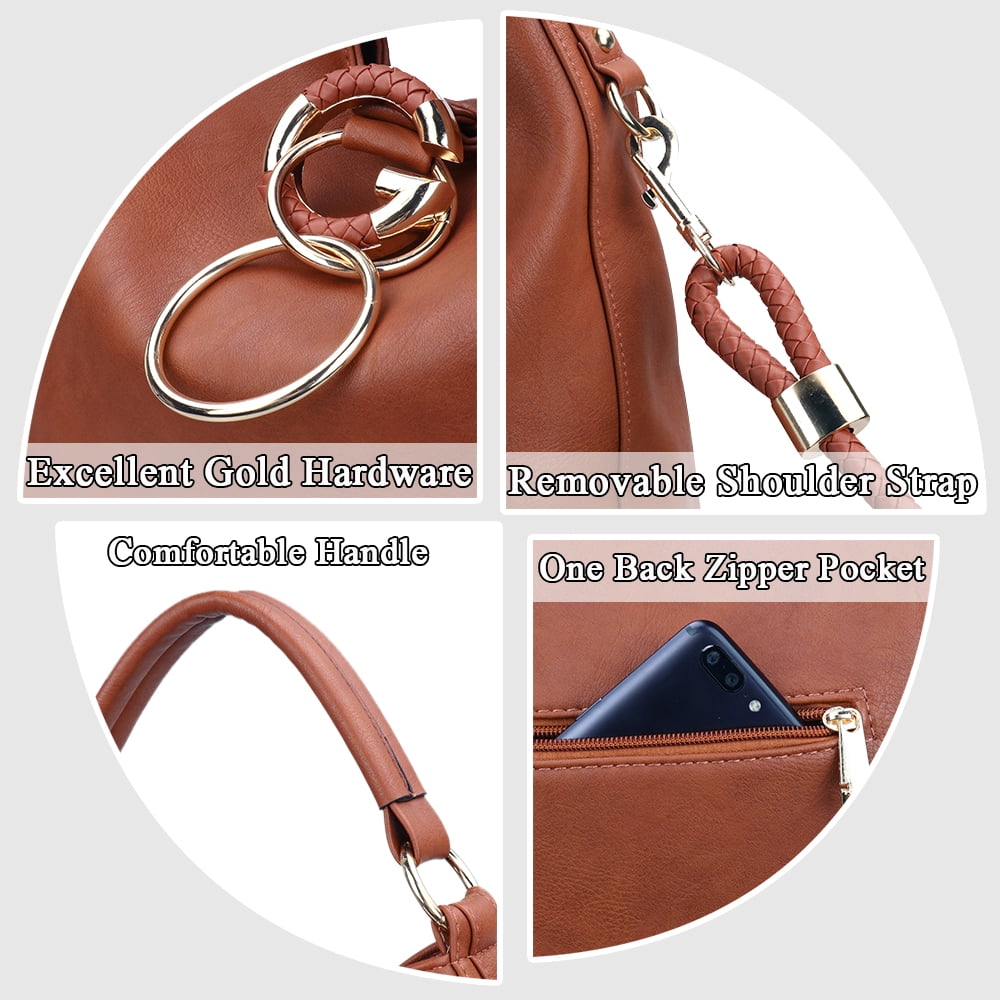 Vintage Hobo Bag Retro Large Capacity Women's Fashion Handbag Shoulder Bag & Tote Purse Brown