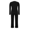 thumbnail image 4 of OIOLOYJM Two Piece Sets for Women Flowy Dressy Lounge Set Fashion Long Sleeve Cropped Tops Wide Leg Drawstring Pants Casual Outfits Spring Summer Vacation Travel Tracksuit Black 2XL, 4 of 4