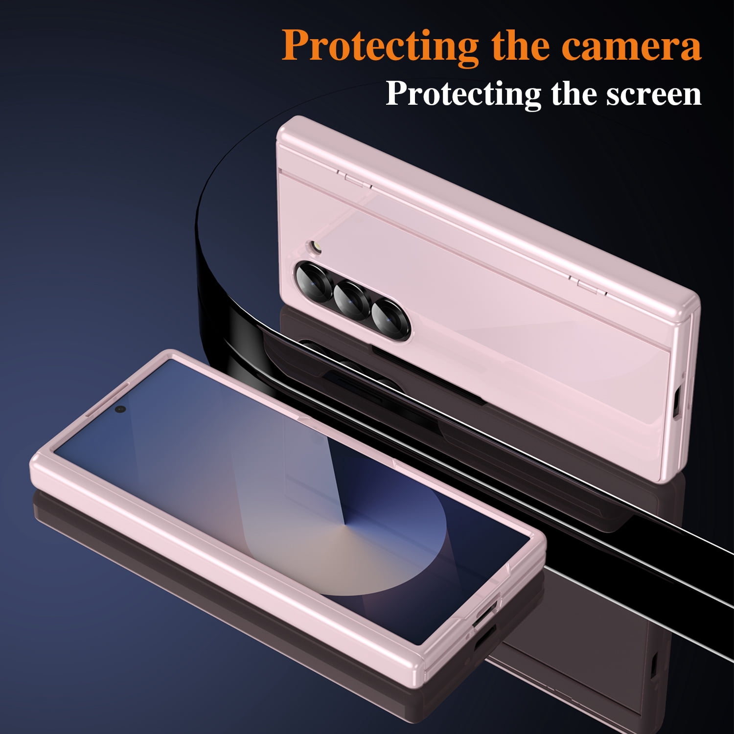 for Samsung Galaxy Z Fold 4 Case with Flip Stand, Heavy Duty Rugged Protective Phone Case with Built-in Screen Protector & Hinge Protection Shockproof Cover for Samsung Galaxy Z Fold 4, Pink
