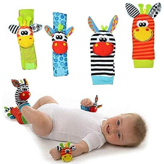 Baby Foot Detector and Wrist Rattle Baby and Baby Development Toy Socks and Baby Wrist Rattle,Toys for Baby Boys And Girls 0-6 Months