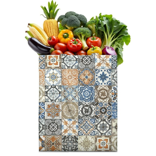 Vintage Fashion Tribal Patterns Reusable Foldable Washable Shopping Tote - Large Capacity Eco-Friendly Grocery Bag
