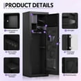 thumbnail image 6 of KAER 10-14 Biometric Gun Safe, Quick Access Large Unassembled Rifle Safe, Gun Cabinet with Adjustable Shelf and Locking Built-in Cabinet, 6 of 8