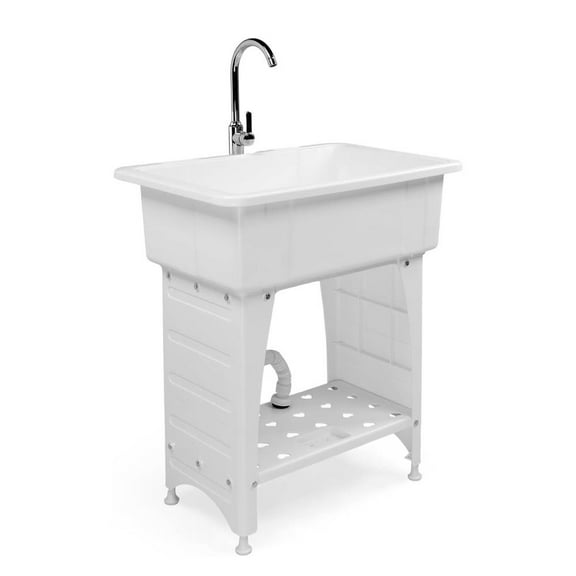 Ktaxon White Polypropylene 4.72 x 7.87 Inches Drainboard Sink