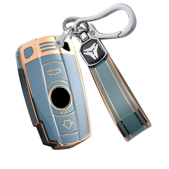 TPU Key Fob Jacket Car Key Holder Compatible with BMW 1 3 5 Series E90 E92 E93 X5 X6 Z4 E90 Anti-Scratched Key Box Glossy Key Jacket
