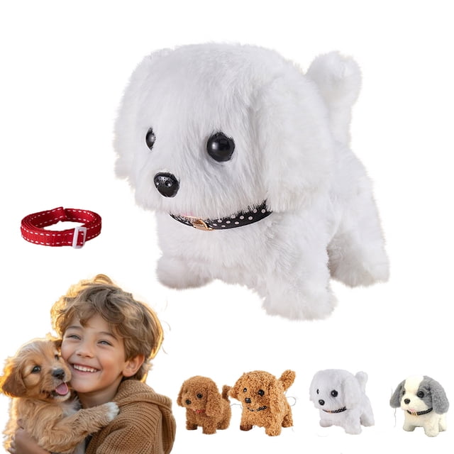 Cachorro robot realista, mascota robótica interactiva, camina, ladra y mueve la cola, compañero realista, para niños y adultos, movimientos receptivos, juguete de simulación de mascotas.