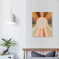 thumbnail image 4 of JEUXUS Boho Sun Wall Art, Framed Canvas Wall Art Rainbow Sun Rising on the Horizon Geometric Nature Illustrations Line Art Wall, Office, Watercolor, 4 of 5