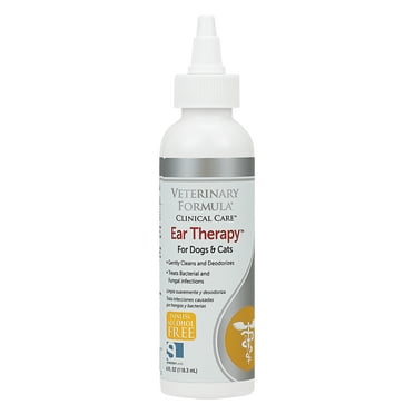 Veterinary Formula Clinical Care Ear Therapy, 4 oz. – Cat and Dog Ear Cleaner – Helps Soothe Itchiness and Clean the Ear Canal of Debris and Buildup