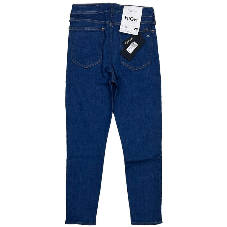 Rag & Bone New York Women's Nina High Rise Ankle Cigarette Stretch Indigo  Jeans (29, Indigo)