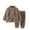 Brown1, variant on Jalioing Toddler Kids Fuzzy Lounge Set Thick Warm Fleece Shirt Pants Set Boys Girls Long Sleeve Loungewear