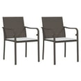 thumbnail image 2 of vidaXL 3 Piece Garden Dining Set with Cushions Poly Rattan and Steel, 2 of 5