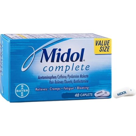 Midol Complete Gas Relief Tablets W/ Acetaminophen & Antihistamine, 40 ct