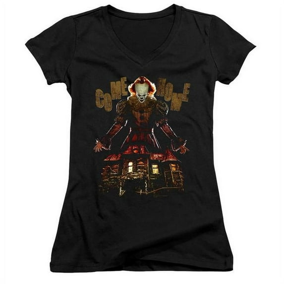 Trevco WBM887-JV-4 It 2 & Come Home Junior V-neck T-Shirt, Black - Extra Large