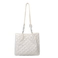 thumbnail image 2 of Autumn Winter Ladies Handbags Quilted Top-handle Bags Chain Solid Travel Satchel, 2 of 10
