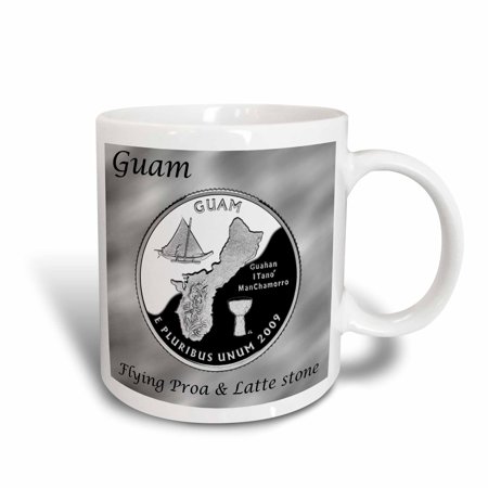 - 3dRose Territories Quarter Guam, Ceramic Mug, 11-ounce