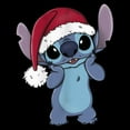 thumbnail image 2 of Junior's Lilo & Stitch Santa Surprise Cowl Neck Sweatshirt Black 2X Large, 2 of 4