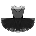 thumbnail image 4 of Niños Niñas mangas cortas Lyrical Classique malla elástica empalme espalda en forma de U Ballet danza gimnasia leotardo niñas vestido tutú, 4 of 5