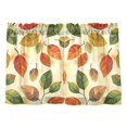 thumbnail image 7 of Yayeee Kitchen Curtains Tier Pair Light Filtering 27"x24" Rod Pocket Short Cafe Window Panel, Beige Leaves, 7 of 7