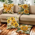 thumbnail image 5 of Throw Pillow Covers 18x18 Set of 4, Soft Cotton Sunflowers Decorative Pillow Cases, Modern Pillow Covers with Hidden Zipper for Bed, Sofa, Couch, Living Room, Bedroom Decorative Pillowcase, 5 of 6