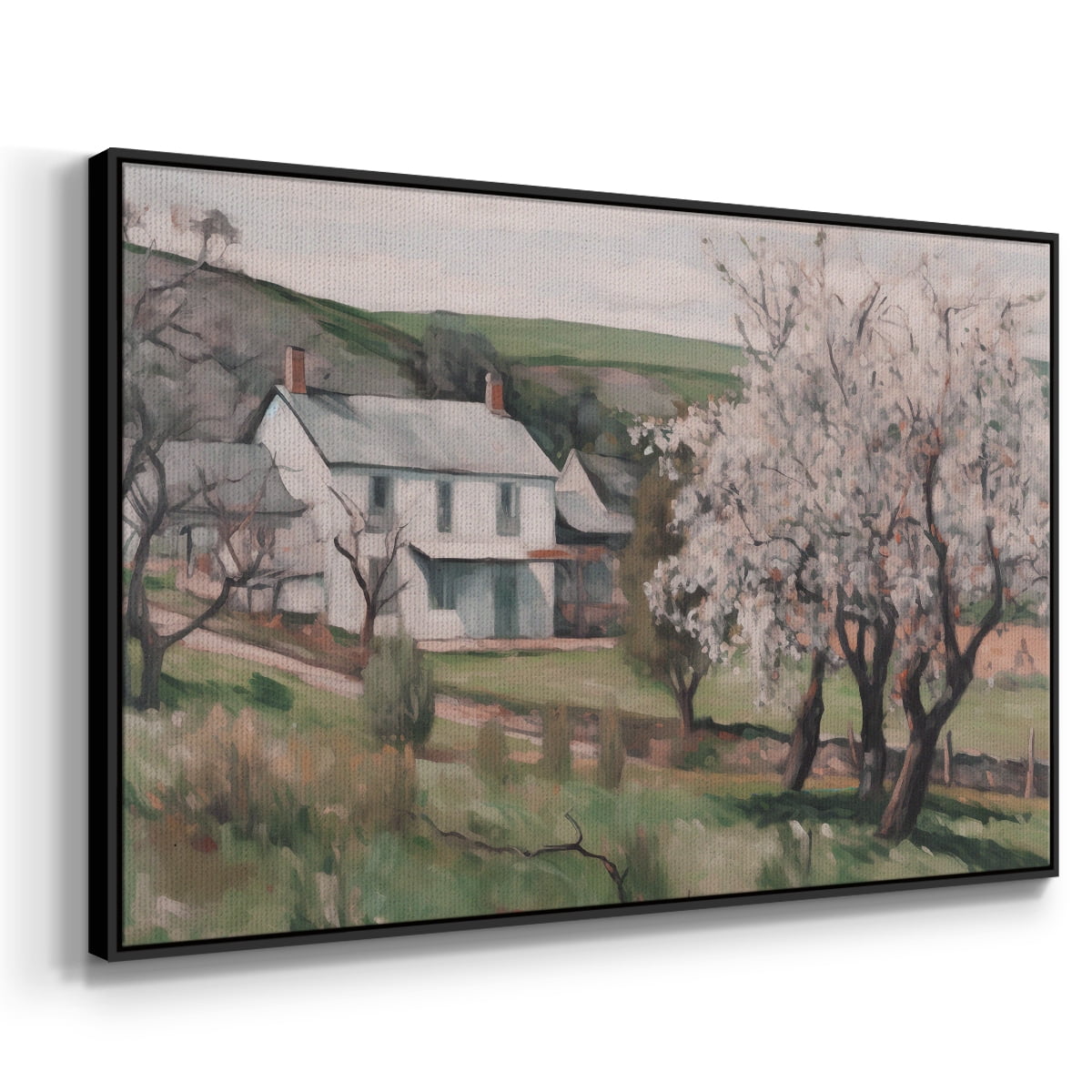 Vintage Landscape-IV By Wexford Home Framed in Black Wood Gallery Wrapped Canvas 27 in. x 41 in.