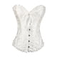 thumbnail image 5 of Camisola con corsé floral de jacquard y cordones para mujer, ropa de club con varillas de acero en espiral blanco, 5 of 9