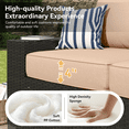 thumbnail image 6 of Clouddwell 6-Piece Outdoor Patio Set,8-Inch Widen Armrest, All-Weather Wicker Sectional with Coffee Table. Beige, 6 of 7