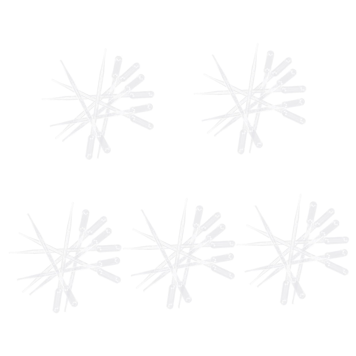 5 Count Pipettes for Laboratory Liquid Dropper Refillable White
