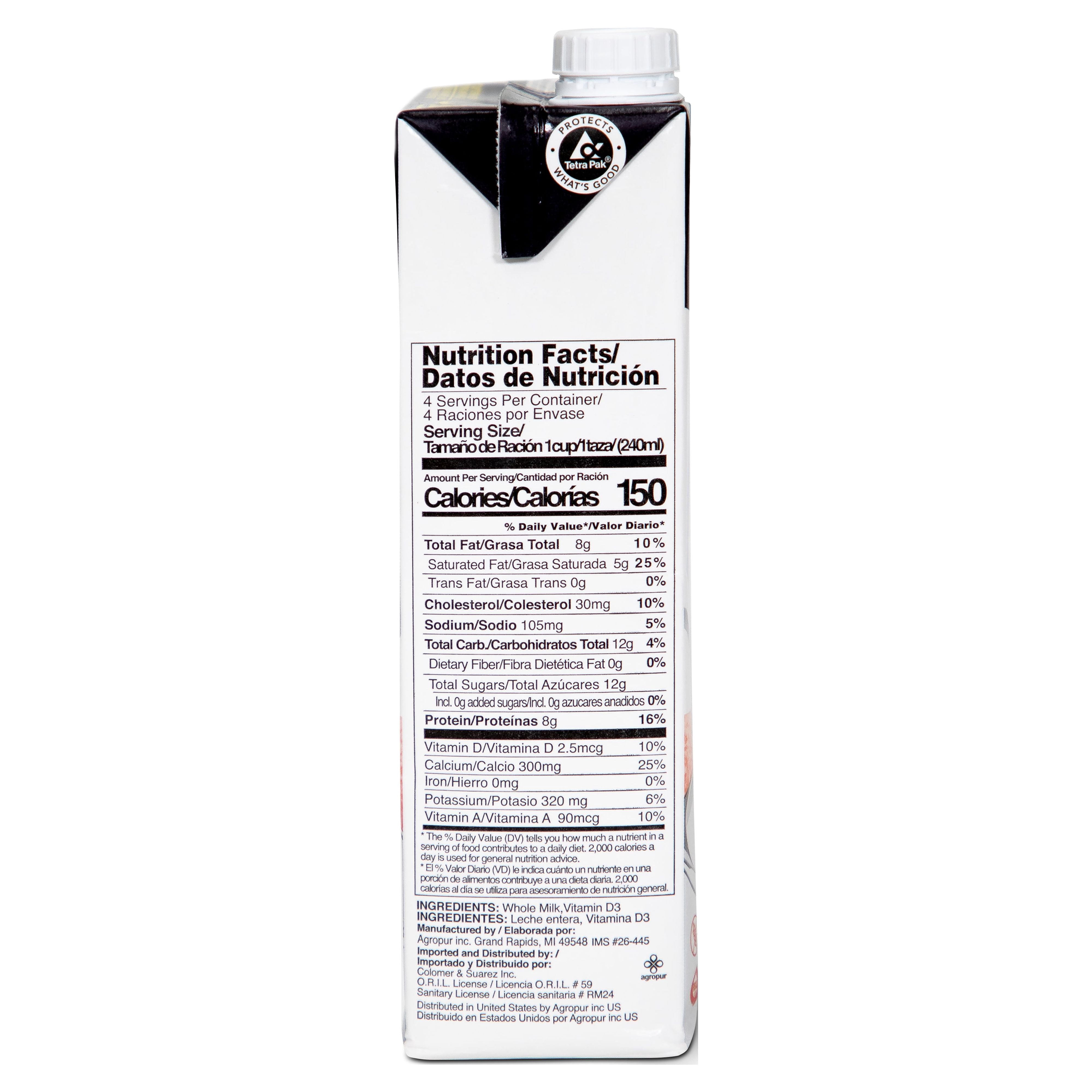 (6 Pack) Natrel Natural Homogenized Whole Milk, 32 Fl Oz