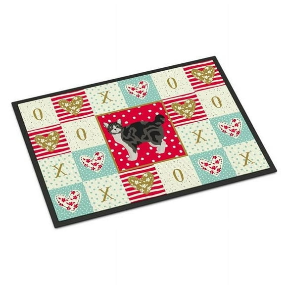 Carolines Treasures Manx #1 Cat Love Indoor or Outdoor Mat 24x36 doormats, Multicolor