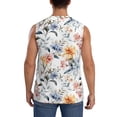 thumbnail image 4 of Fotbe Men's Lilies Flowers Print Men's Sleeveless Muscle Tank Tops Casual T-Shirts for Gym Workout Beach-Large, 4 of 8