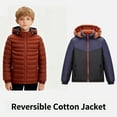 thumbnail image 2 of EnJoCho Kids Reversible Convertible Jacket 2 In 1 Double Sided Hooded Lightweight Cotton Coat Soft Warm Outerwear Mild Winter Windbreaker Vest Parka, 2 of 9